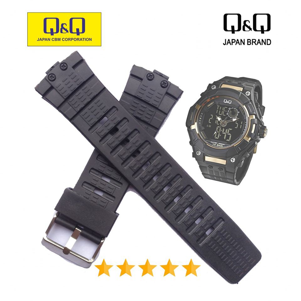 : Strap QQ QnQ Q&amp;Q GW80 m125 GW-80 Tali Jam Tangan Q&amp;Q GW 80 Black
