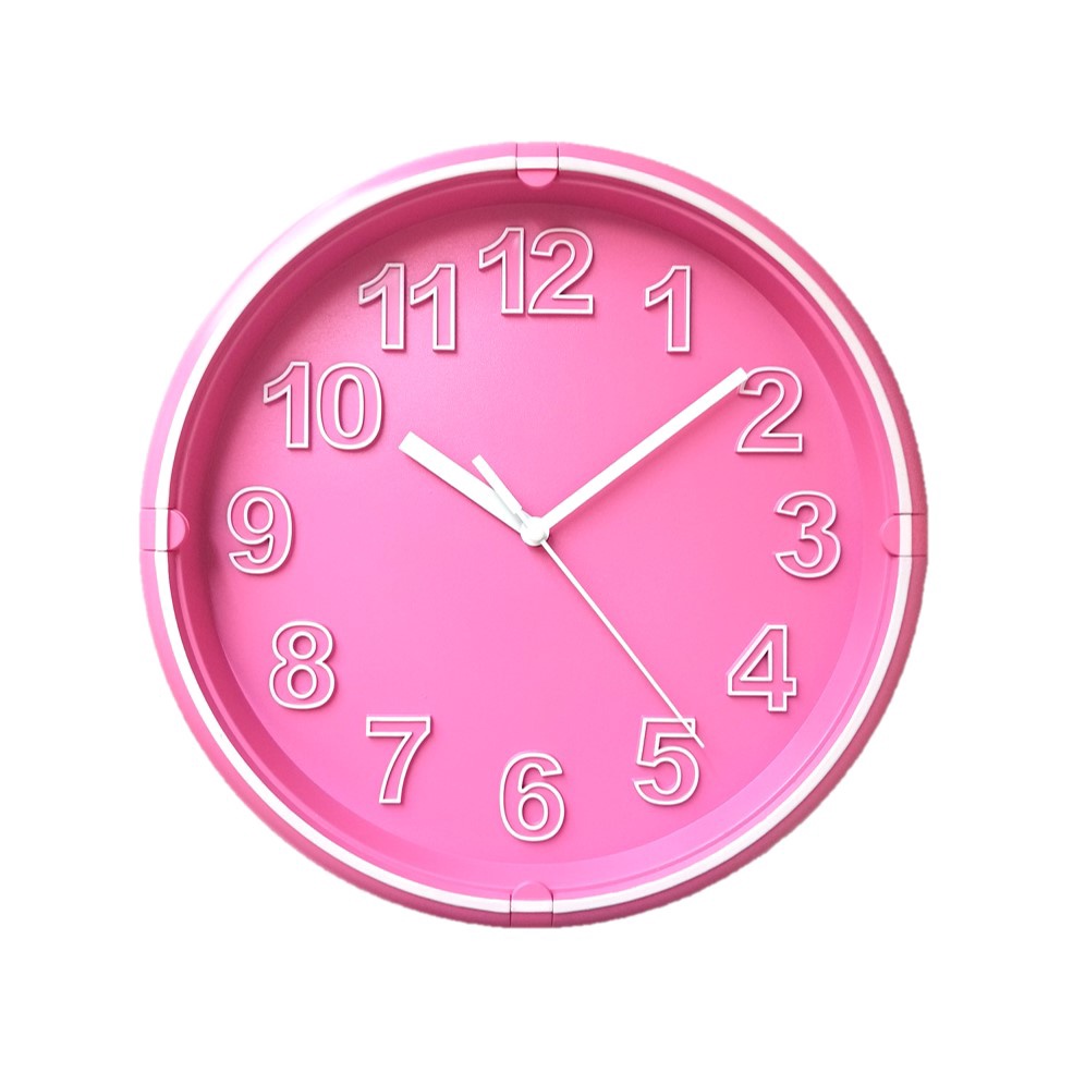 Jam Dinding Minimalis Modern Warna Pink Biru Hijau 26cm Quartz Movement Free Baterai TR526