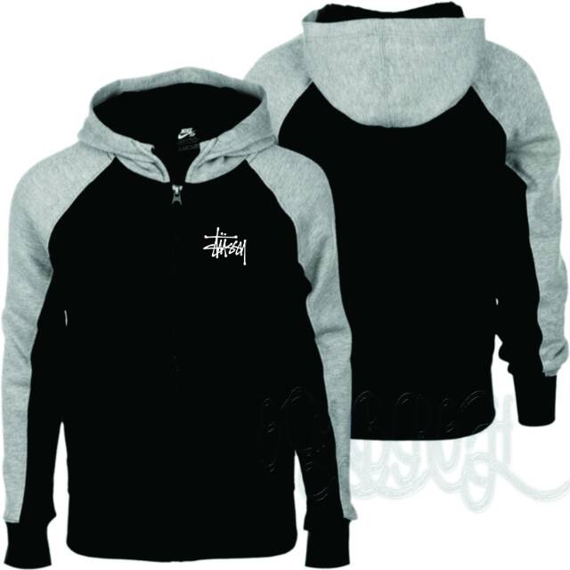 Jaket BIG SIZE kombinasi, jaket pria sweater Hoodie STUSSI