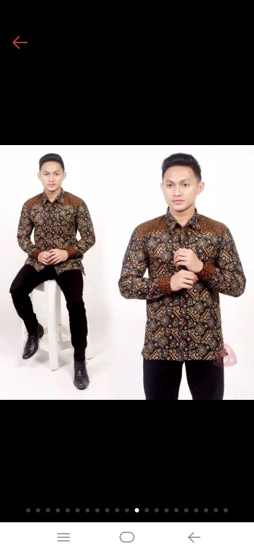 Kemeja Batik Pria Cowo Cowok Laki Laki Lengan Panjang Modern Pekalongan
