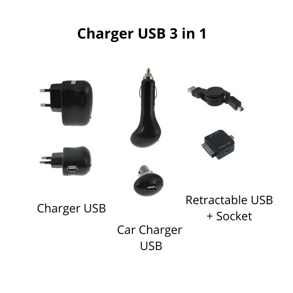Charger USB 3 in 1 Harga 49,500 rupiah*Gratis Ongkir