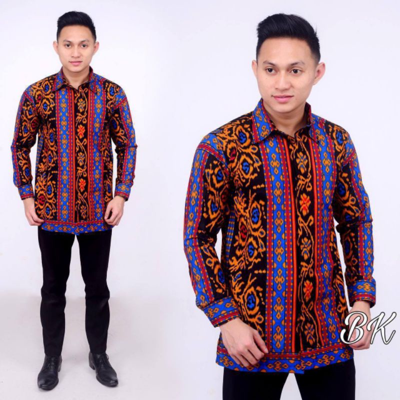 (COD) PROMO BATIK PRIA SIZE M L XL XXL BSWART BATIK HRBO26 Hem panjang padi