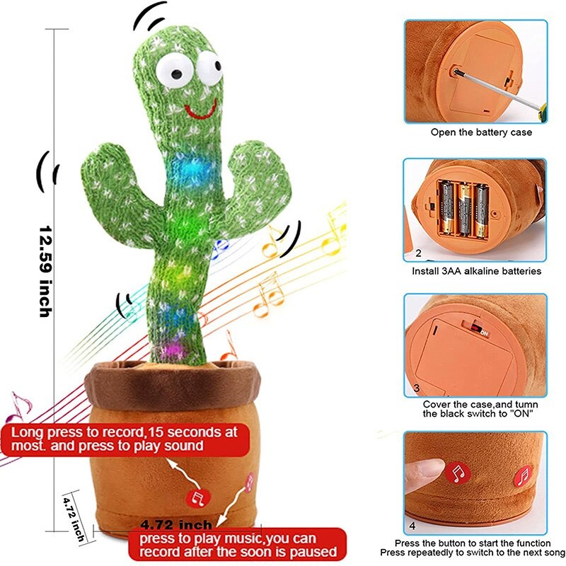 [BISA COD] Boneka Kaktus Joget Kaktus  Dancing  Mainan Kaktus Bergoyang  Dancing Cactus Boneka Kaktus Goyang dan Bicara Kaktus Joget Menari Ngomong Cactus USB BOX Kaktus Joged Musik Bicara Menari Hat Viral Music Recording Free Baterai