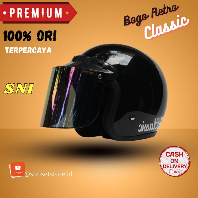 Helm Bogo Retro Hijab Klasik Polos Wanita Dewasa Terbaru Ori