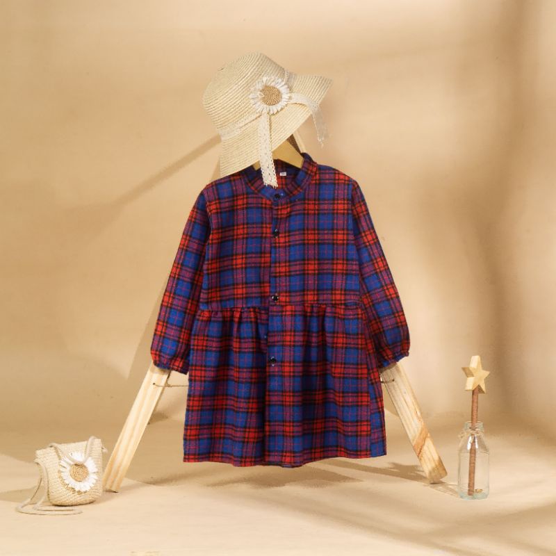 Vohara Dress Flanel anak 1-6 tahun Dress Anak Murah Tunik Anak Flanel