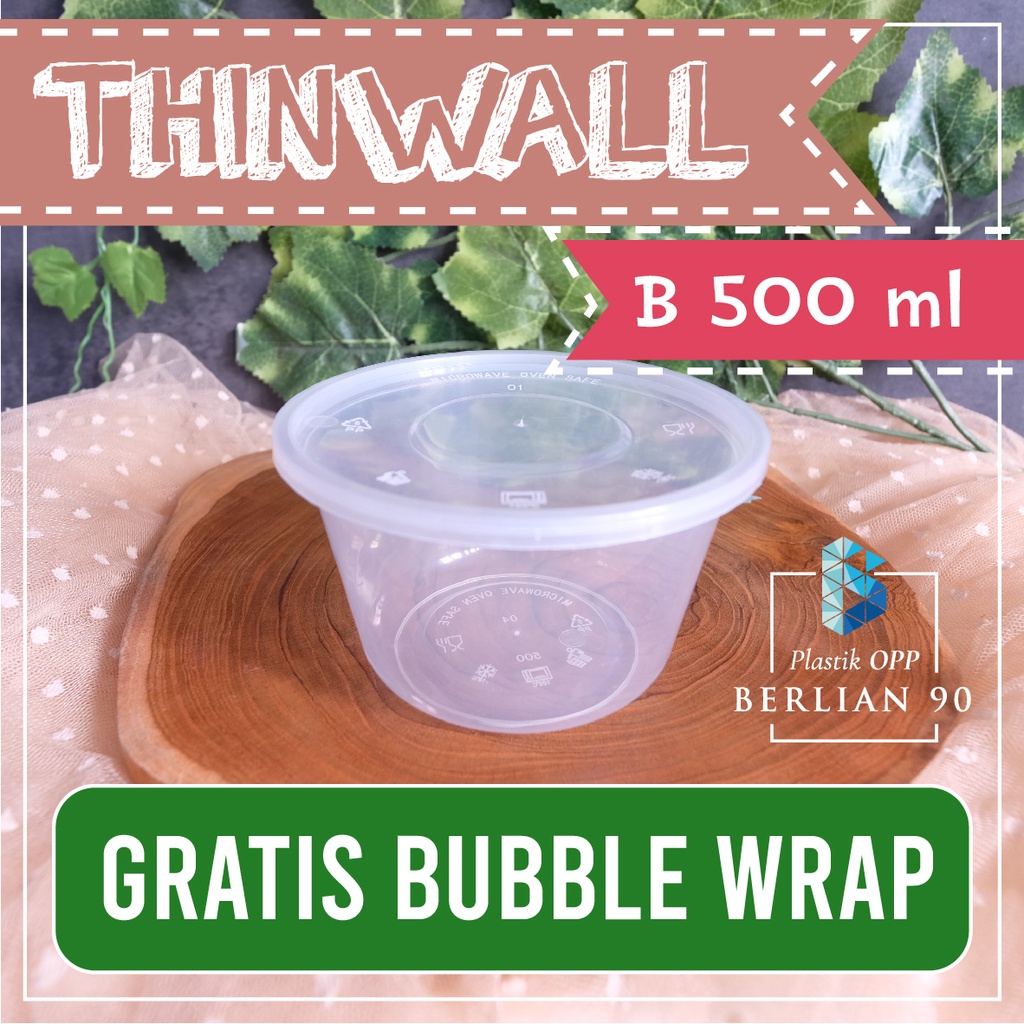Thinwall Bulat 500 ml Mangkok Plastik 500ml Thinwall Mangkok Sedang Thinwall Bulat Datar