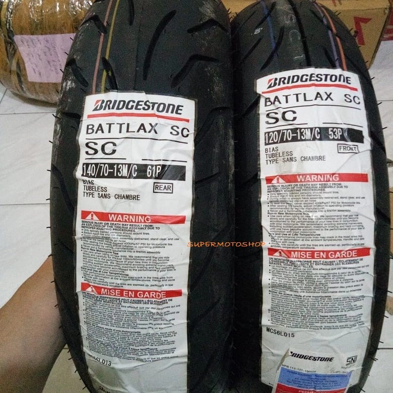 Ban SC Battlax Set Depan120/70-13 Belakang 140/70-13 Yamaha Nmax SP