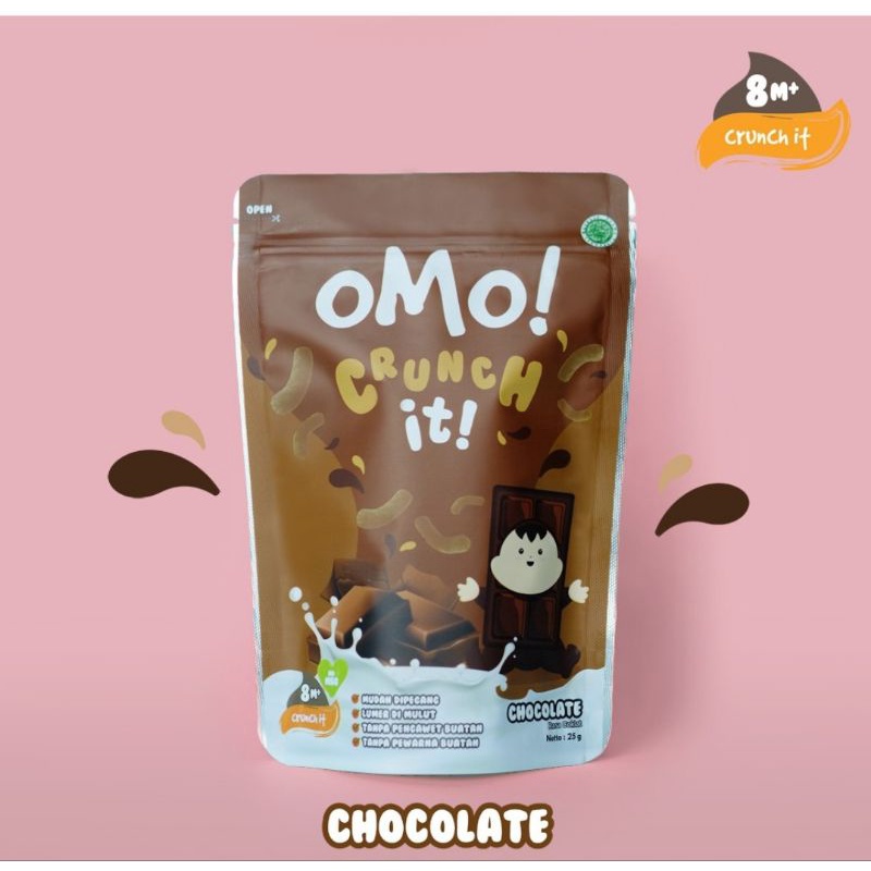 OMO  Crunch It 25g Chocolate .Jajan Anak/Snack Anak/Jajan Bayi Sehat/SnackSehat