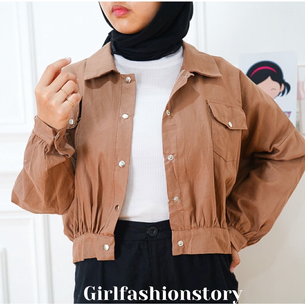 BEFAST - ZFS OOTD Wanita Jaket NITHA / JIESCO LINEN JACKET / Jaket Wanita / Outer Ala Style Korean / Jaket Polos Kekinian 2021 / Jaket Casual / Jaket Banyak Warna