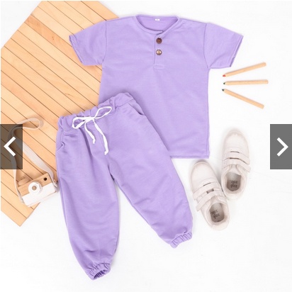 SETELAN BAJU ANAK POLOS CELANA PANJANG SET KOKO  / SET KOKO BAHAN