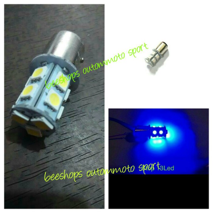 Lampu Stop Rem Belakang 13 Led Strobo 13led Mata - Biru ori