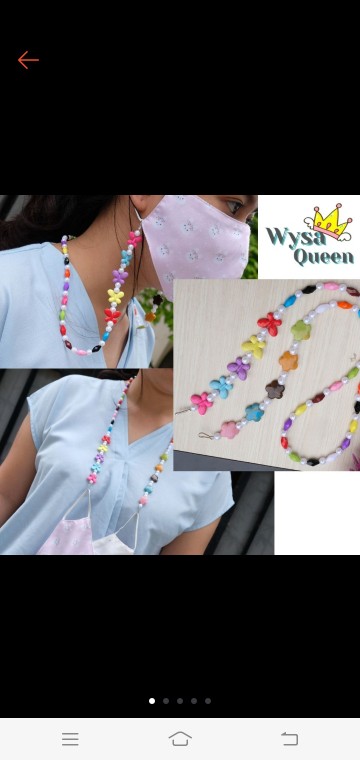 Kalung Tali Masker Penyambung Masker Rantai Anti Hitam  Motif Bintang Cnt25