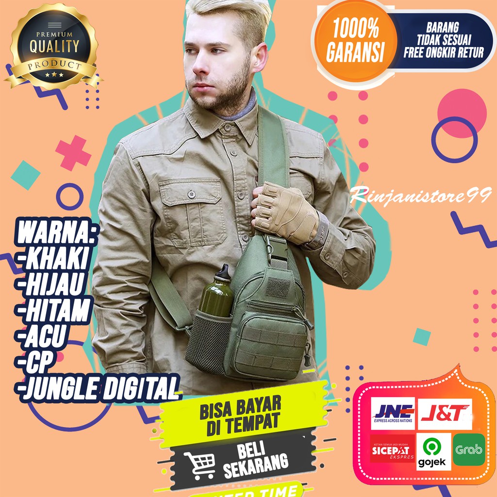 Tas Selempang Tactical Pria Sling Bag Cowok Premium Tas Slempang Army Original Import F134