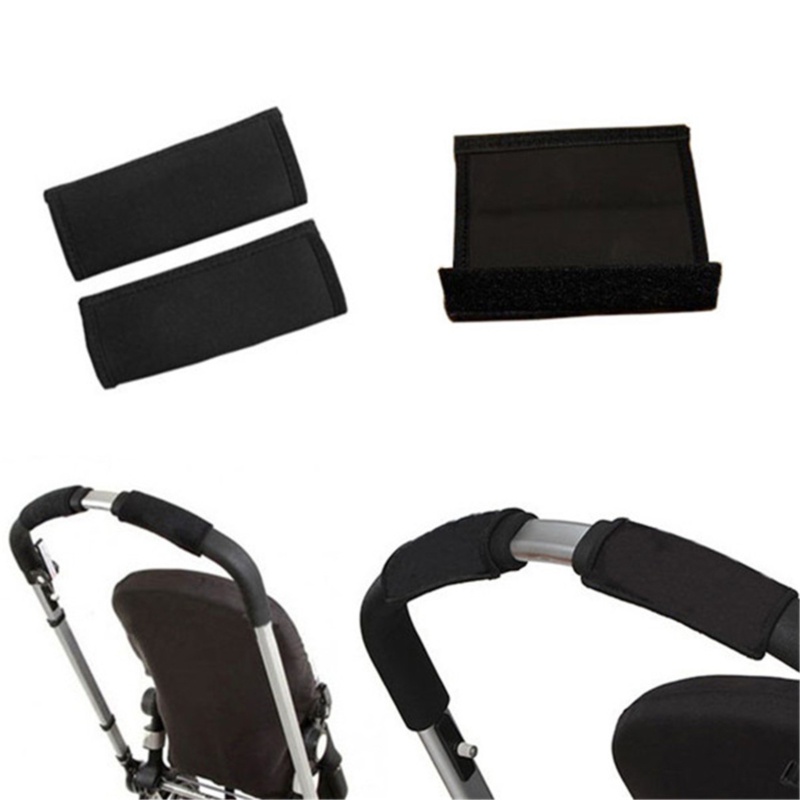 1 Pack / 2 Pcs Sandaran Tangan Warna Hitam Untuk Stroller