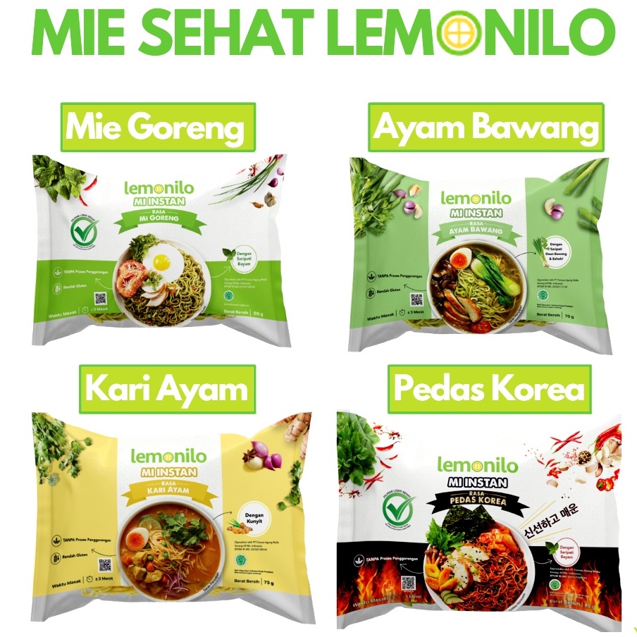 Lemonilo Mie Instant Sehat mie kuah 70gr - Mie Sehat / Lemonilo Mie