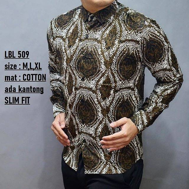 BAJU BATIK PRIA SLIM FIT MODERN DAN KEMEJA SLIMFIT MEWAH LENGAN PANJANG MIX CLOTHING LBL 509