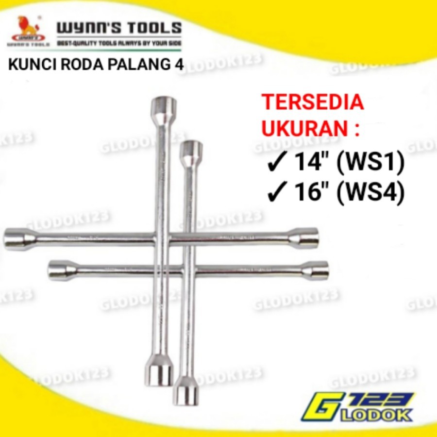 Kunci Roda Palang 4 - 17x19x21x23mm / Kunci Palang 4 Ban Mobil