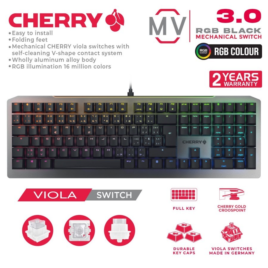 CHERRY MV 3.0 Viola switches RGB - Mechanical Gaming Keyboard