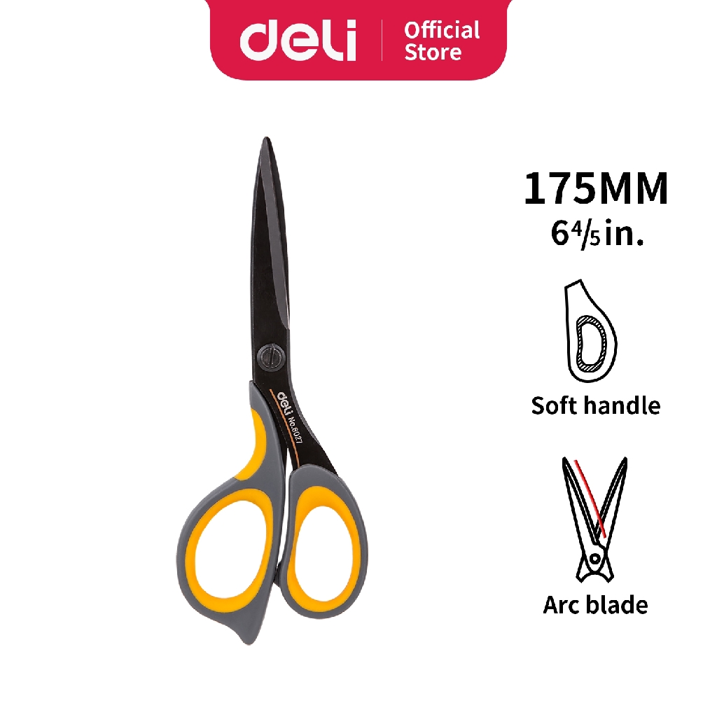 

Deli Gunting dengan pegangan lembut untuk kenyamanan 175mm E6027