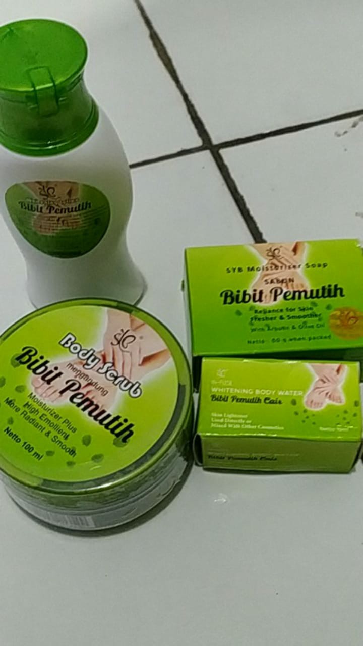 Syb Paket Lengkap Whitening 4in1 Body Lotion + Sabun + Scrub + Bci Bibit Pemutih