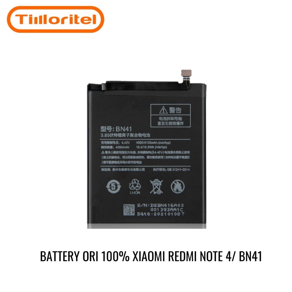 BATTERY BATERAI BATRE XIAOMI REDMI NOTE 4 / BN41 ORIGINAL