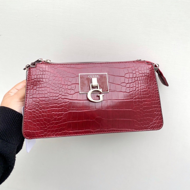 New GS Croc Effect Crossbody Bag