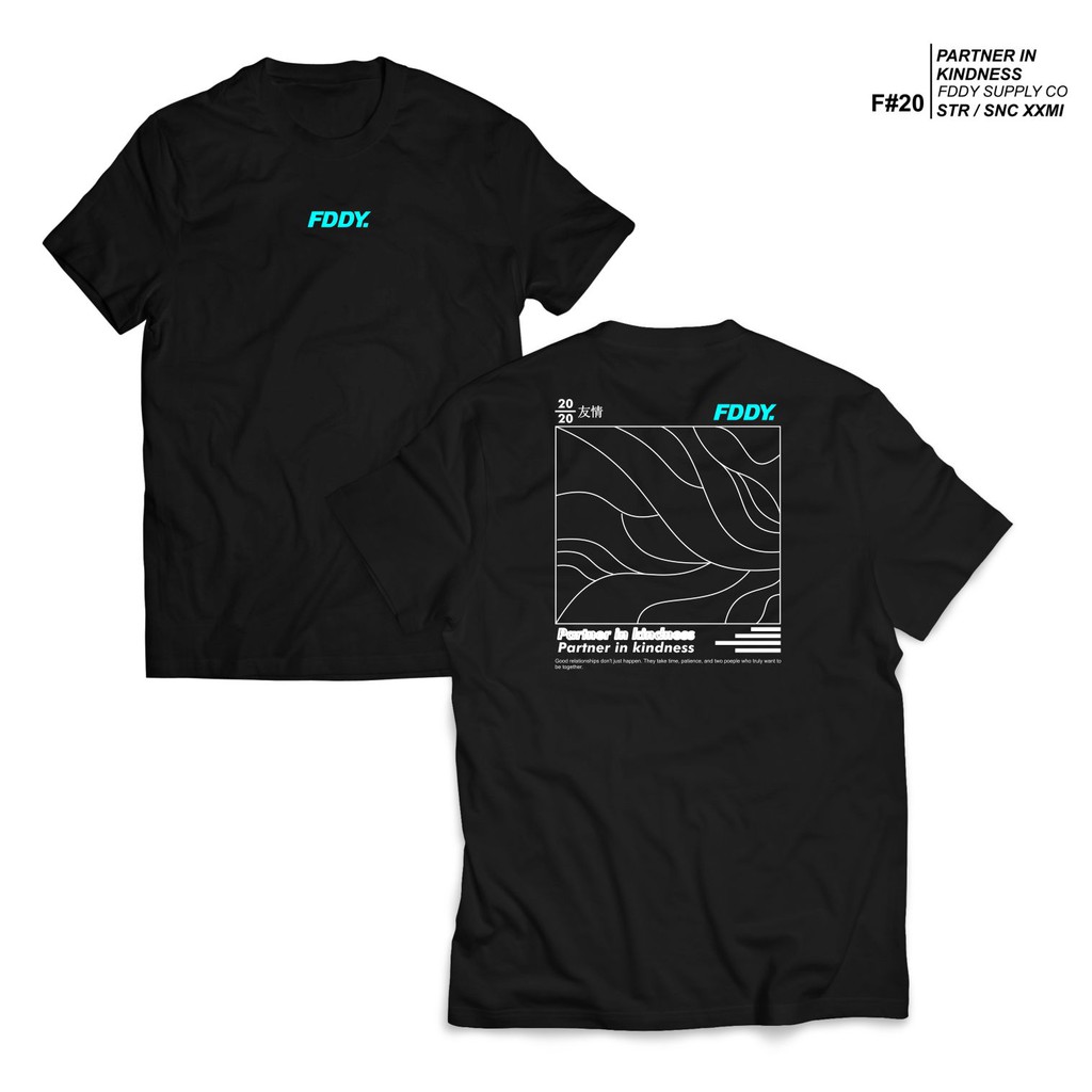 Kaos Hitam - Fruddy Duddy - Fddy - Outline