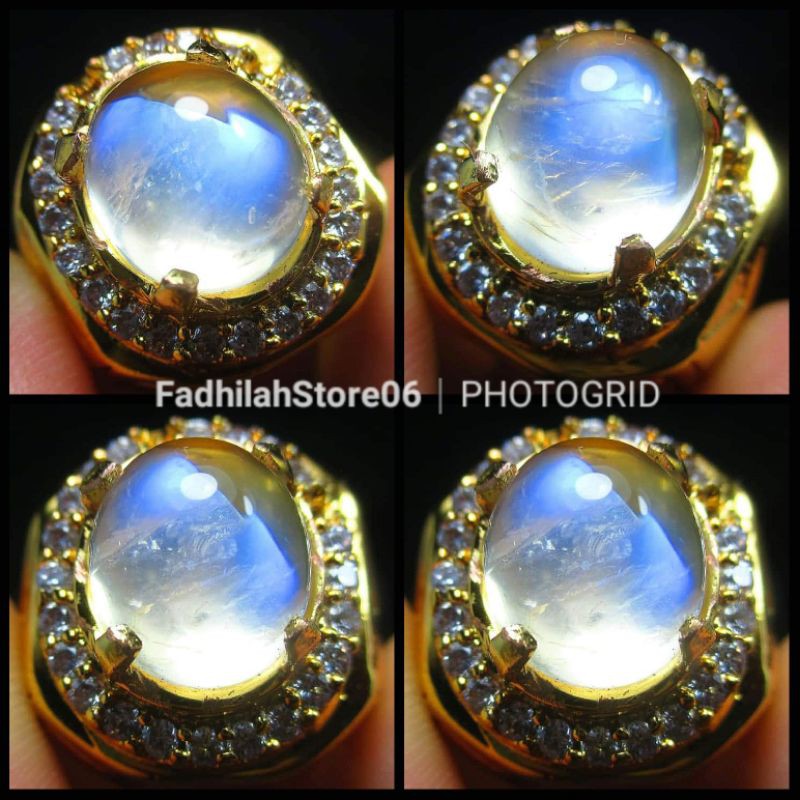 NATURAL MOONSTONE BIDURI BULAN SRILANKA OVAL CRYSTAL