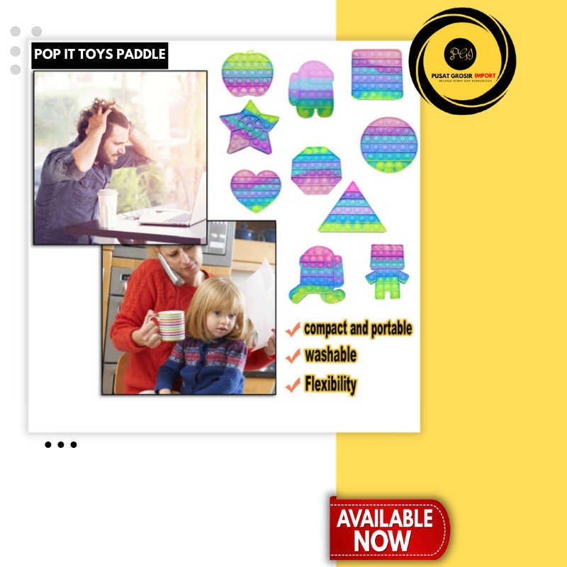 (PG) New Pop It Rainbow Paddle Colour-4