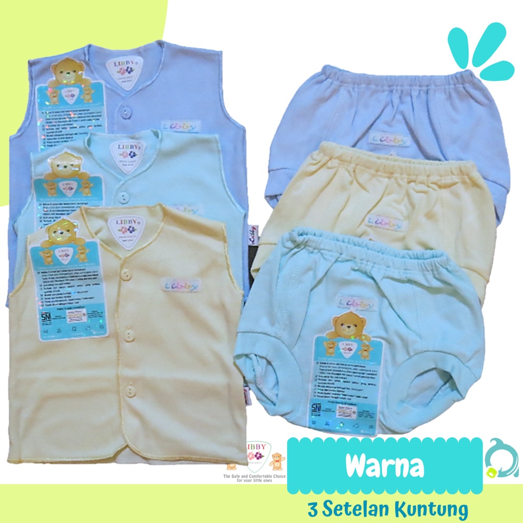 LIBBY 3 Stelan Kuntung Warna Size Newborn | 3-6 Bulan