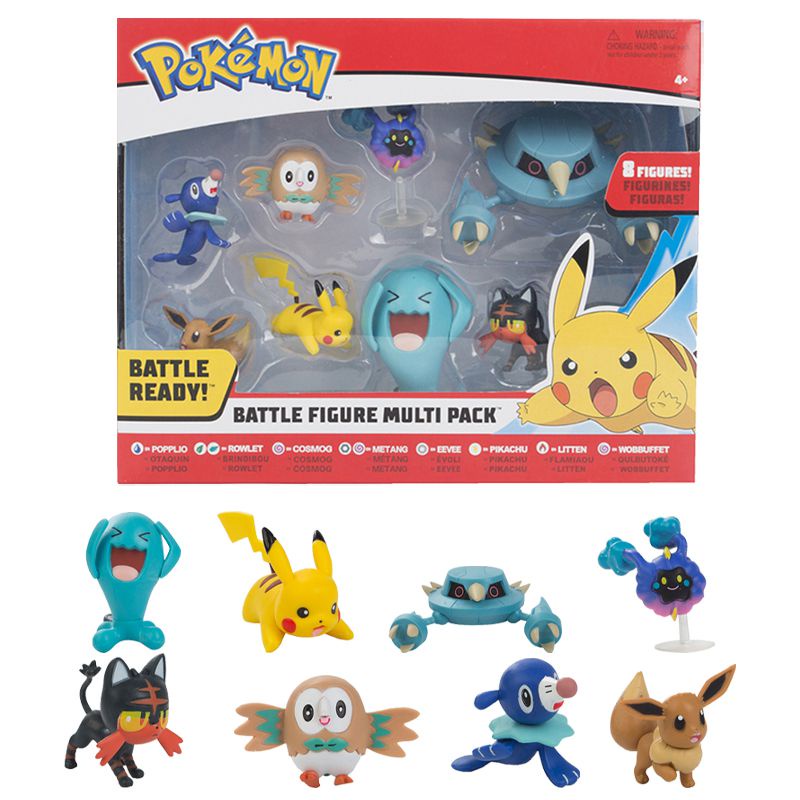 8pcs Set Pokemon Battle Figure Multi Pack Pikachu Eevee Wobbuffet Toys Gifts