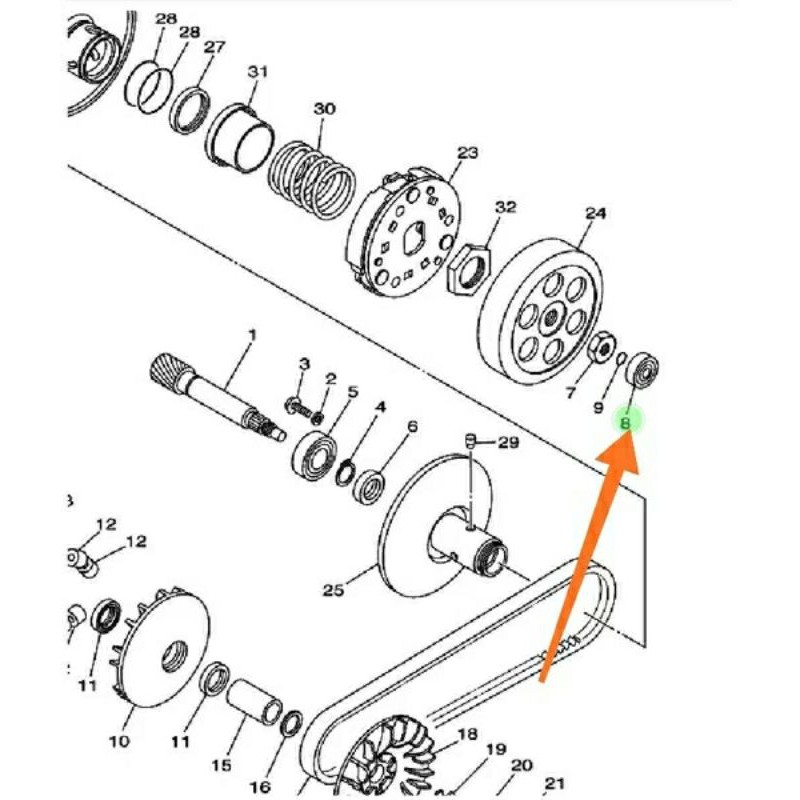 BEARING LAHER 6382 BLOK BAK CVT NOUVO MIO LAMA SPORTY SMILE SOUL FINO KARBU ORIGINAL YGP 93300-638Y6