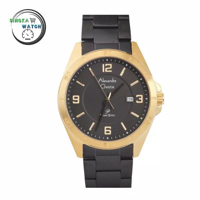 JAM TANGAN COWOK ALEXANDRECHRISTIE AC ORIGINAL SERI 1016MD HITAM