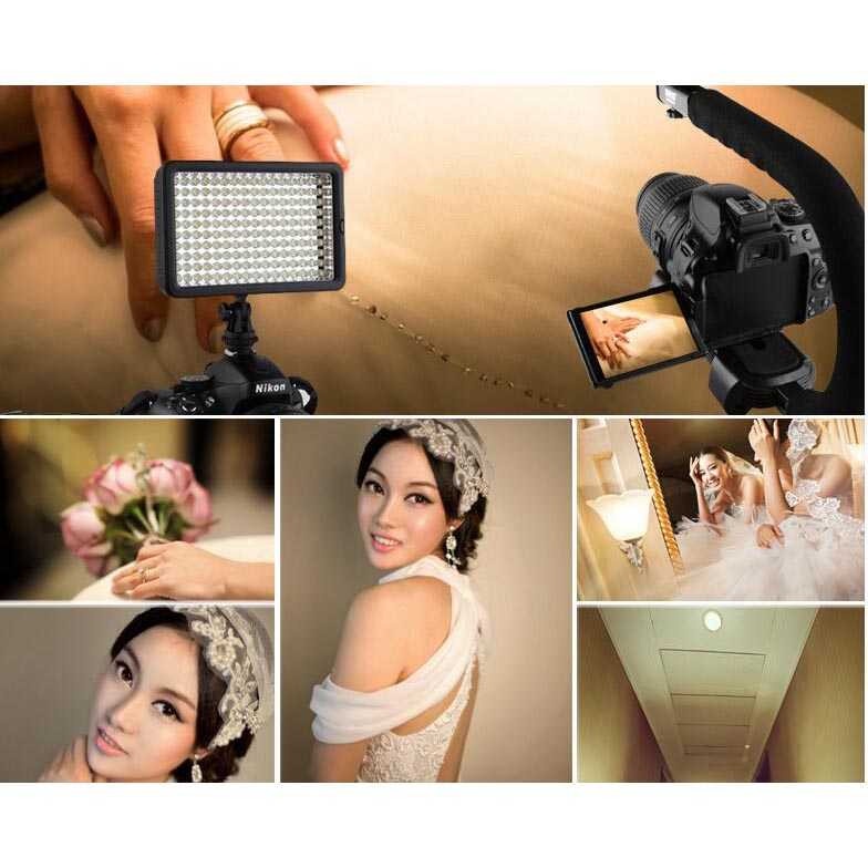 Lighting Kamera DSLR 160 LED Filter Diffuser Lightdow Lampu Studio