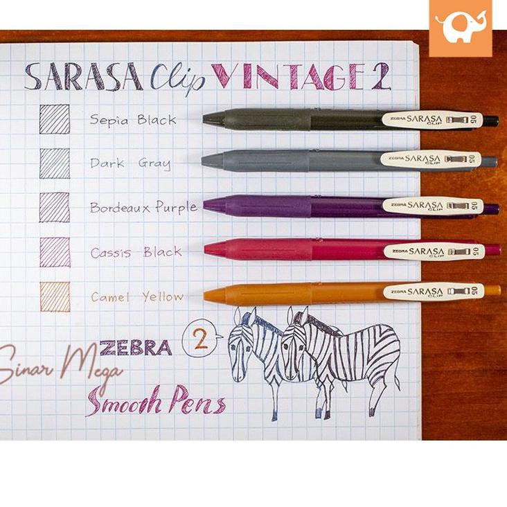 

【TERSEDIA & COD】 Pulpen Gel Zebra Sarasa Clip Vintage Series 0,5mm