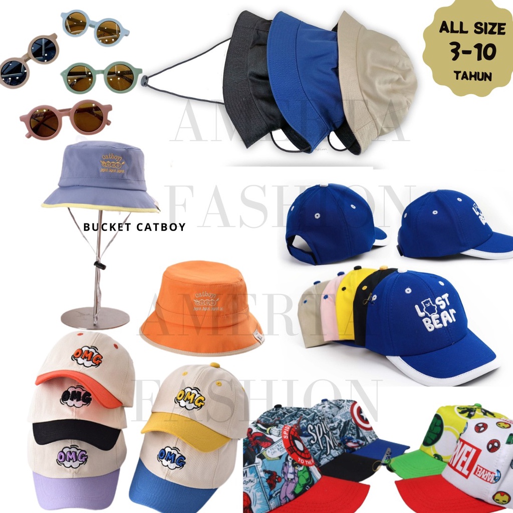 TOPI ANAK PEREMPUAN LAKI LAKI BASEBALL BUCKET HAT ANAK COWOK CEWEK 2 3 4 5 6 7 8 9 TAHUN LUCU 1 FASH