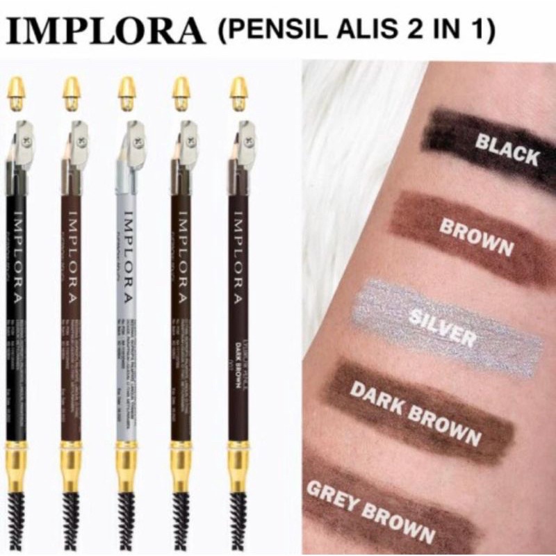 IMPLORA EYE BROW PENCIL - Pensil alis implora 2in1