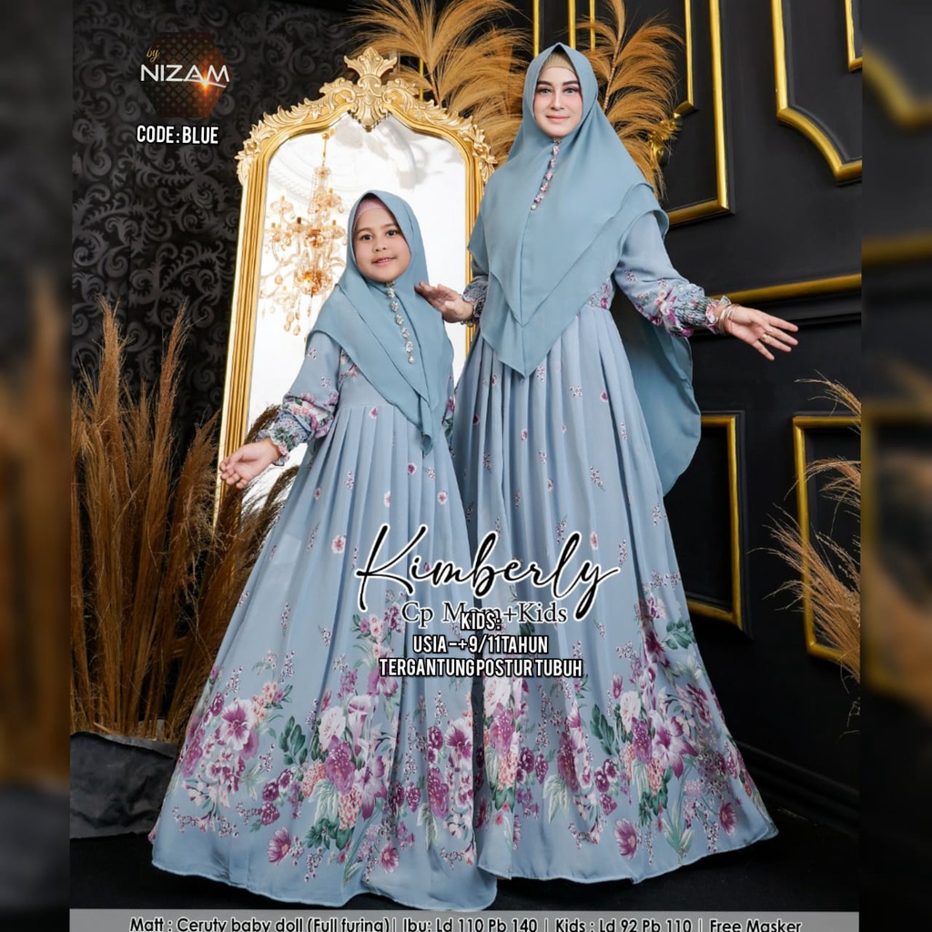 Gamis Couple Ibu Dan Anak Bahan Ceruti Motif Premium Model Terbaru