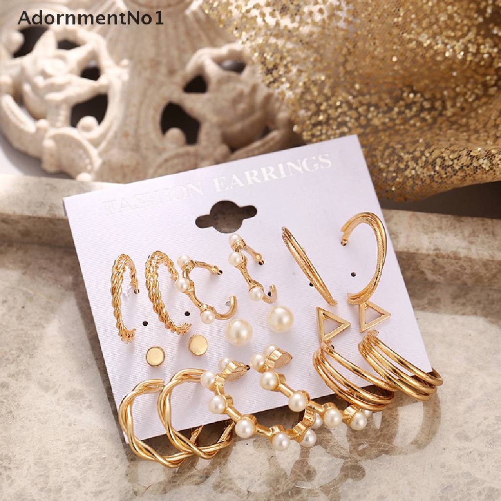 (AdornmentNo1) 1 Set Anting Tusuk Gantung Bentuk Lingkaran Hollow Aksen Mutiara Imitasi Untuk Wanita