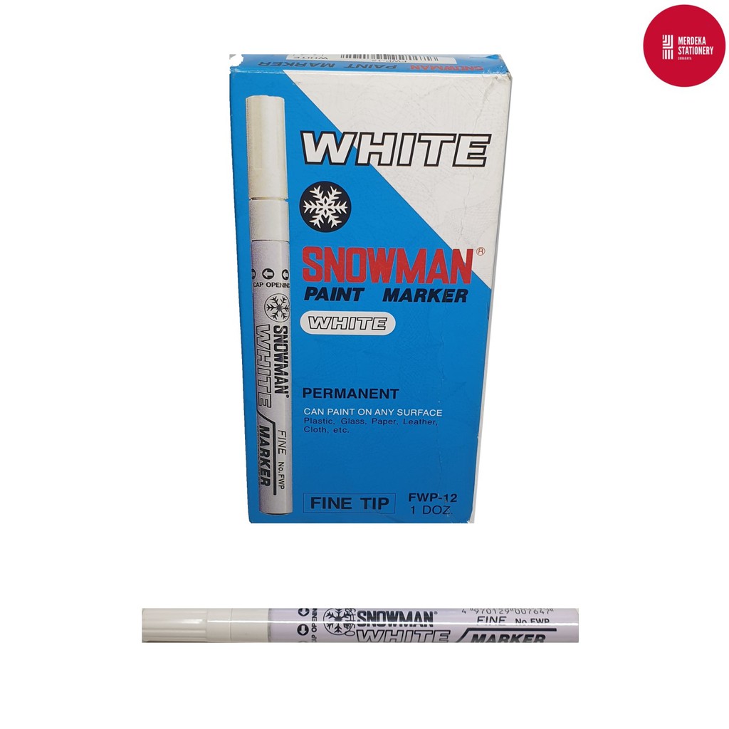 

Spidol/Sepidol/Marker Permanent Paint Snowman FINE TIP WHITE/PUTIH