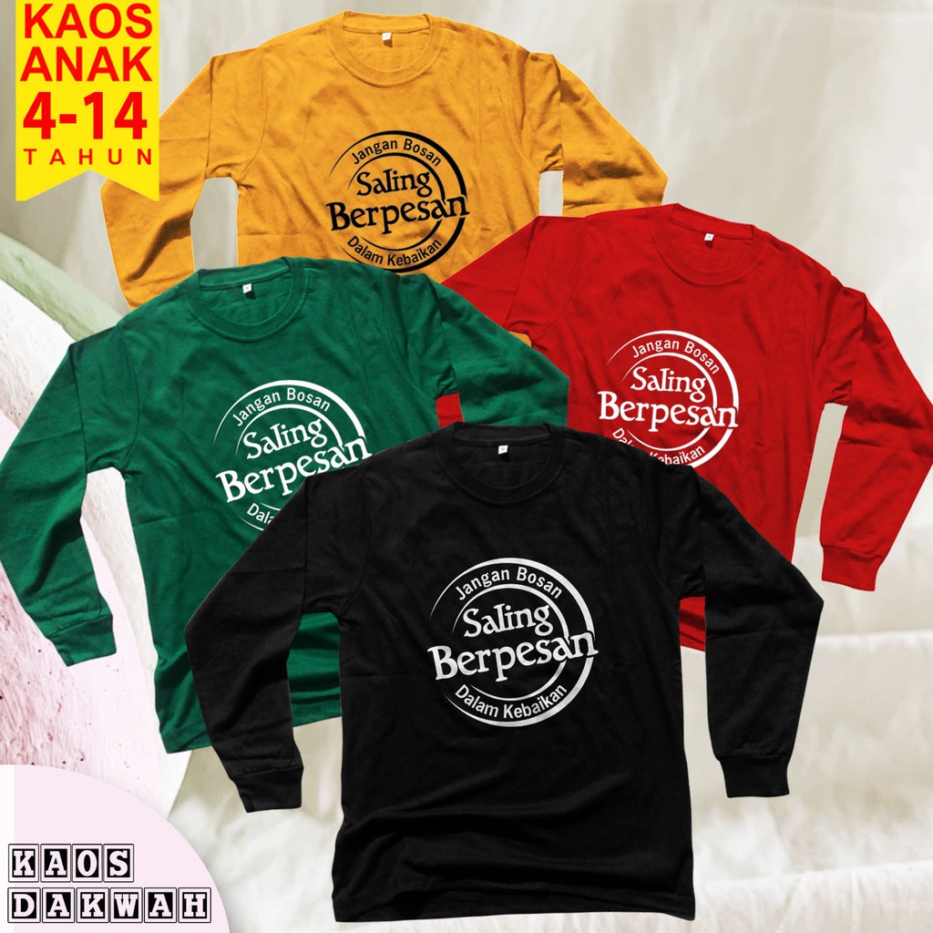 KAOS DISTRO ANAK/KAOS DAKWAH ANAK TANGAN PANAJANG RIB/KAOS ANAK MUSLIM/KAOS ANAK TANGAN PANJANG RIB/