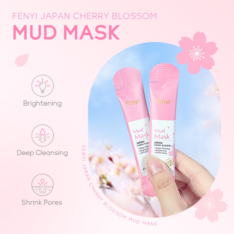 Fenyi Sakura Masker Lumpur Pembersih Komedo Hitam Komedo Putih Mencerahkan Wajah 5g