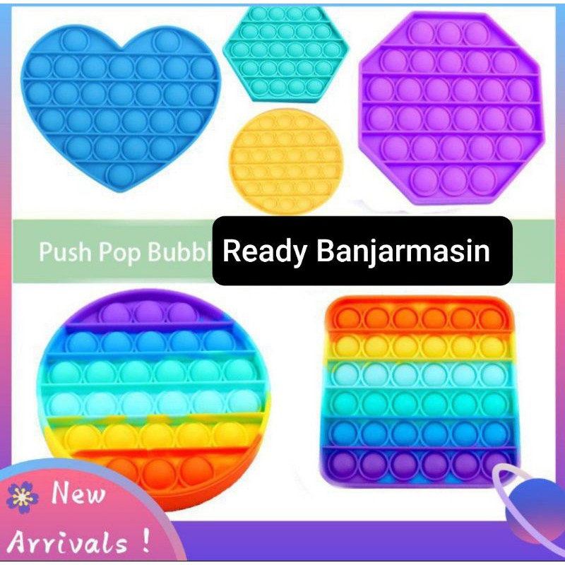 ready Banjarmasin fidget Pop It warna biasa/Pelangi its Mainan anak penghilang stres-4
