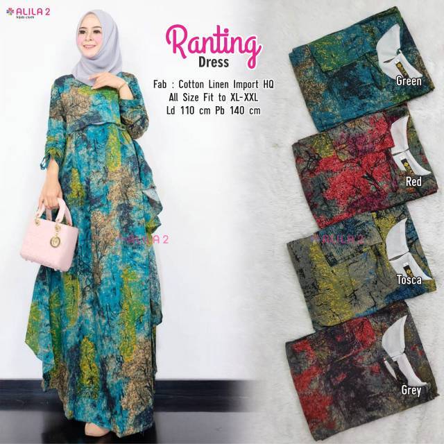 Dress Ranting | Dress Katun | Dress Murah Solo | Gamis Katun Linen | Gamis Murah Solo