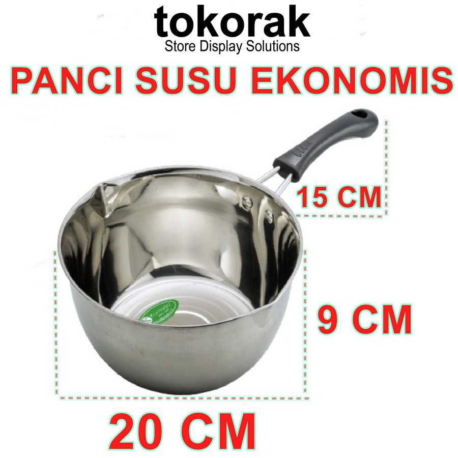 PANCI SUSU EKONOMIS STAINLESS 20 CM KOMODO - PANCI REBUS MIE INSTANT