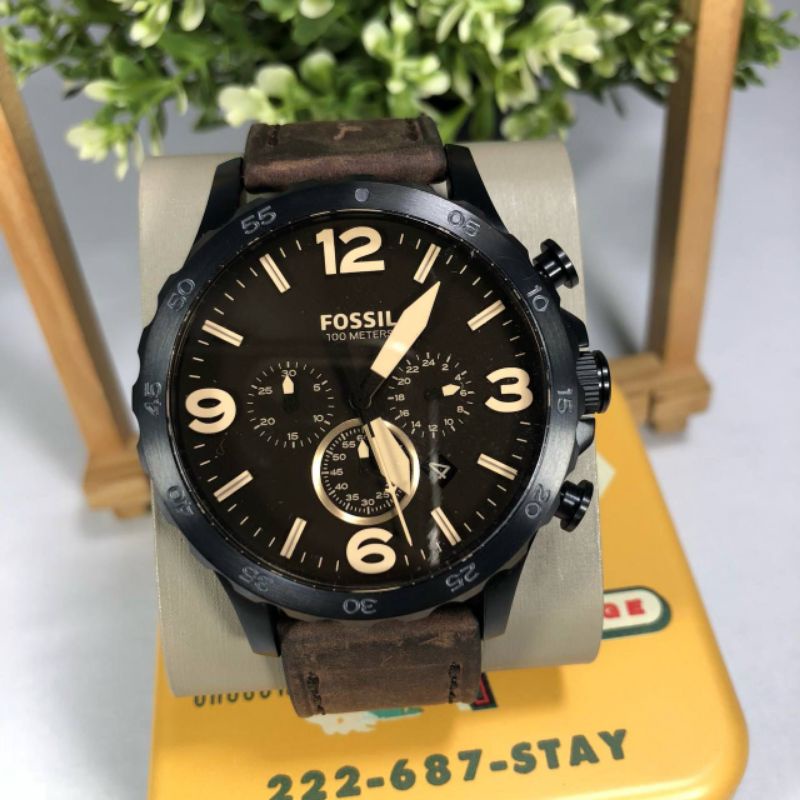 JR1487 Nate Chronograph Brown Leather Strap