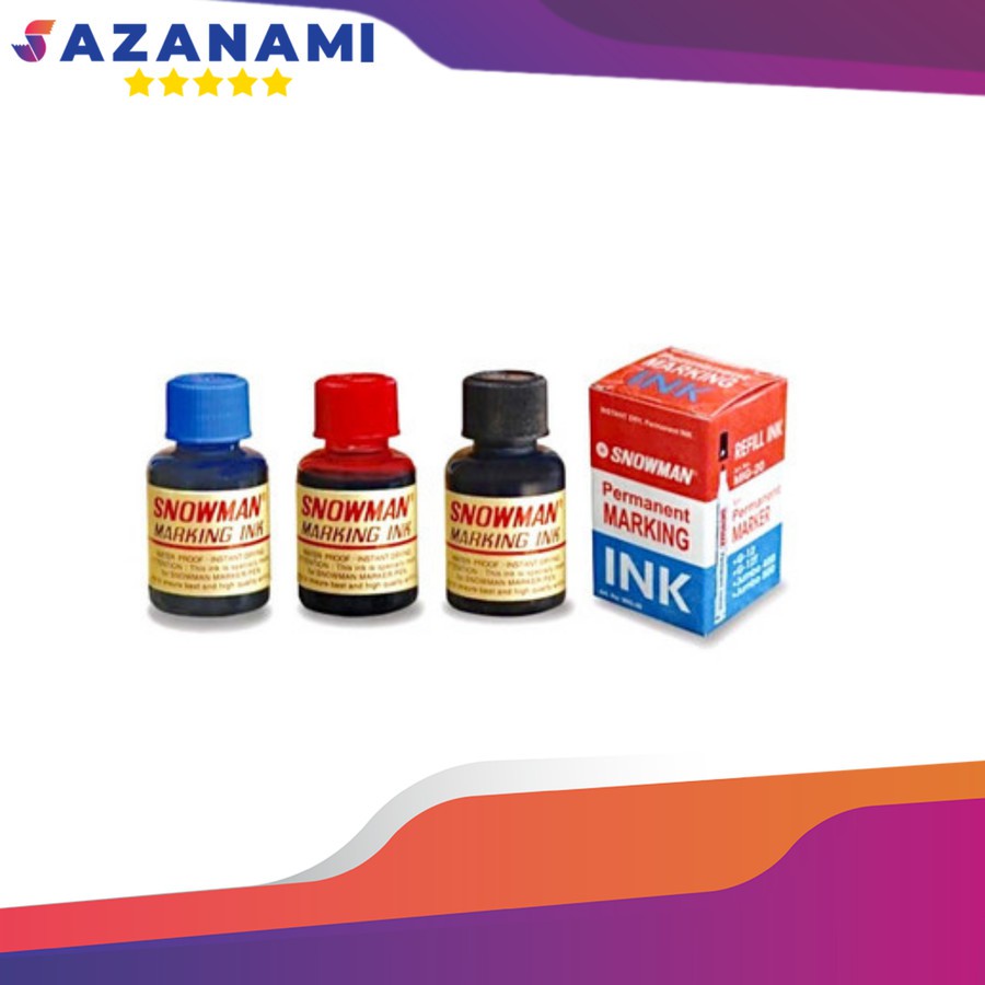

ISI REFILL Tinta Spidol Permanent SNOWMAN PERMANENT MARKING INK HITAM BIRU