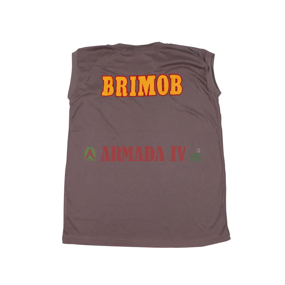 Kaos Rambo Brimob Coklat Tanpa Lengan