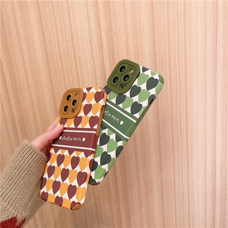 Two-color Love Pattern Soft Silicone Protective Cover Phone Case For IPhone 13 13pro 13promax 7 8 Plus X Xs Xr XsMax 11 11Pro 11promax 12 12Pro 12ProMax Soft Case Spsa