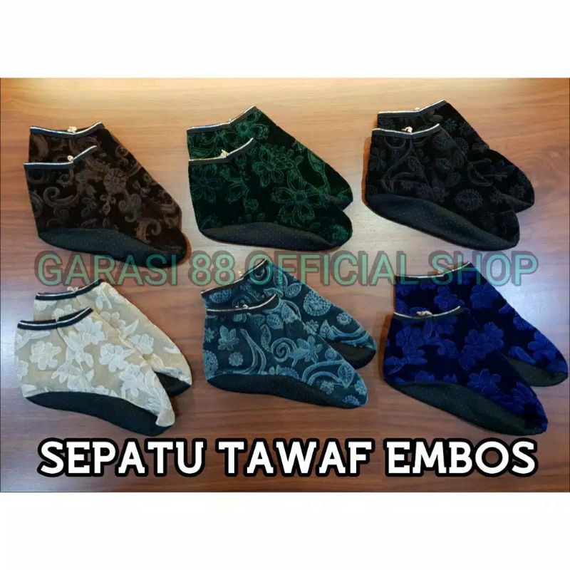 Kaos Kaki Tawaf Boot Emboss Warna dan Hitam